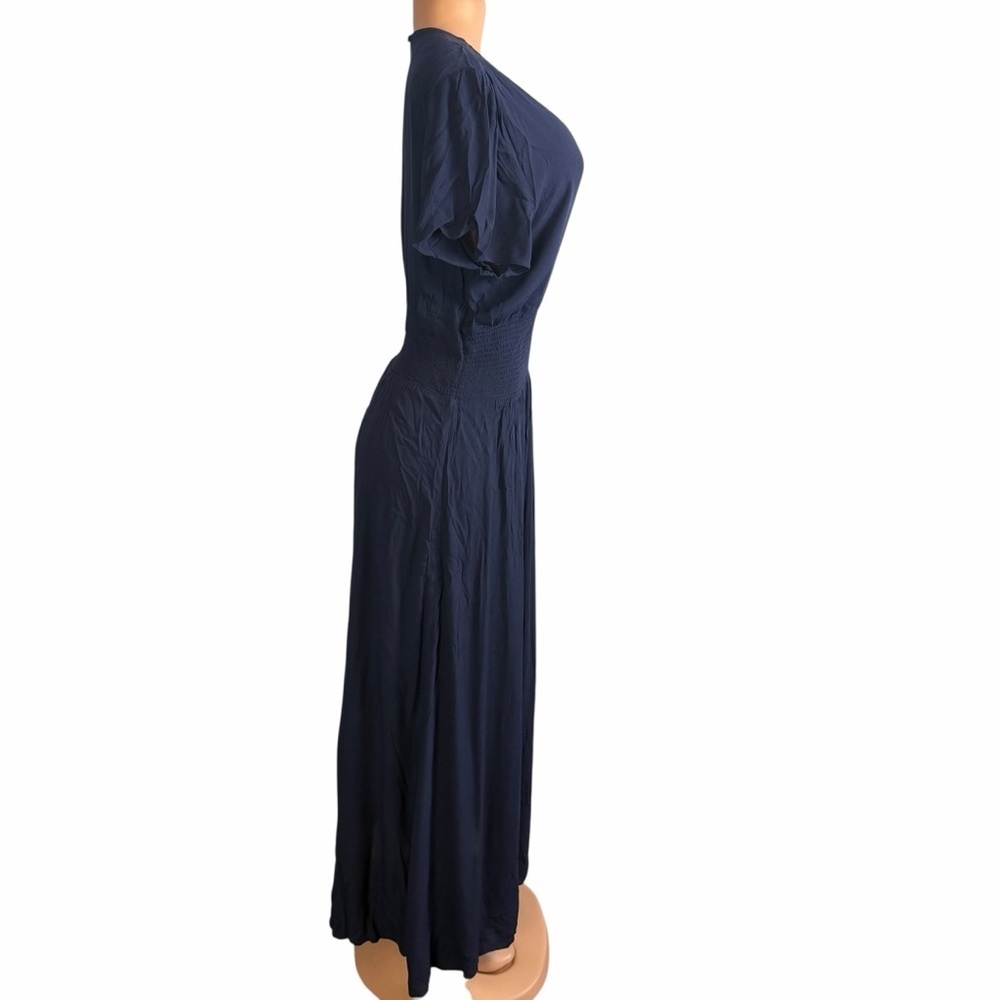 Wilfred Navy Blue Maxi Dress with Smocked Waist - Picture 8 of 13